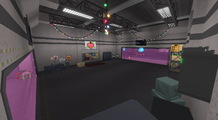 The Christmas version of the Spawn room.