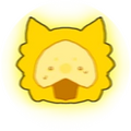 The Huge Dono emoji, featuring a golden slime pup, available to those that donated 2,500 Robux.