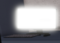 The Bestiary computer with its screen glowing white while a player uses it. This is only client sided.