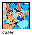 Glubby's pre-V3.1R Bestiary icon when hovered, with bubbles coming out of its eyes.