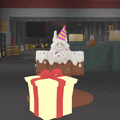 A player opening a gift.
