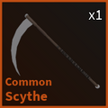 The Scythe being held.
