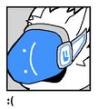 Protogen's icon when hovered over repeatedly, its face becoming a Windows BSOD screen.