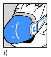 Protogen's icon when hovered over repeatedly, its face becoming a Windows BSOD screen.