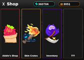 The Shop GUI as of V3.1, Hallows.