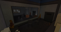 The Halloween version of the rightmost interrogation room, featuring a suspicious pumpkin.