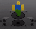 The FNFSit emote, causes your character to sit on a trio of speakers and bob to the beat, similar to Girlfriend from Friday Night Funkin'.